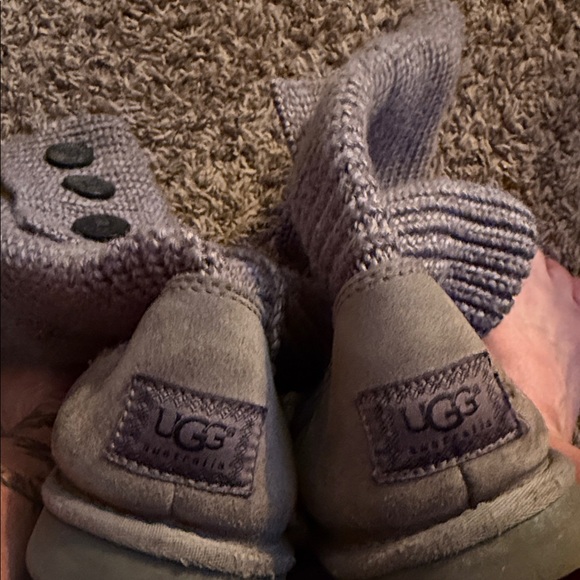 UGG Womens grey Knit Button Boots - Picture 3 of 5
